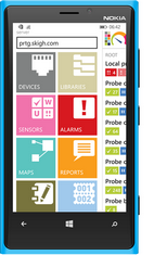 PRTG for Windows Phone Menu