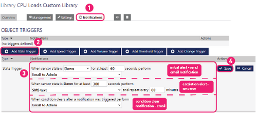 Example: setting notifications to libraries